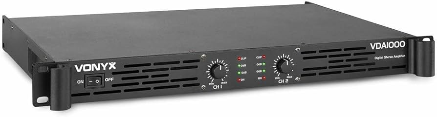 Amazon | Vonyx VDA1000 DJ PA アンプ - 1000W (2x500W) クラスDパワー